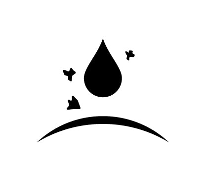 Dust and water-repelling sunglass lenses symbol.